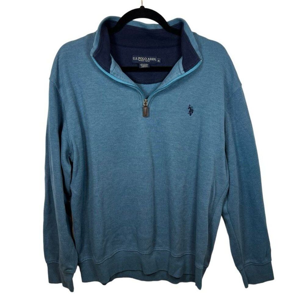 US Polo Assn Light Blue 1/4 Zip Pullover